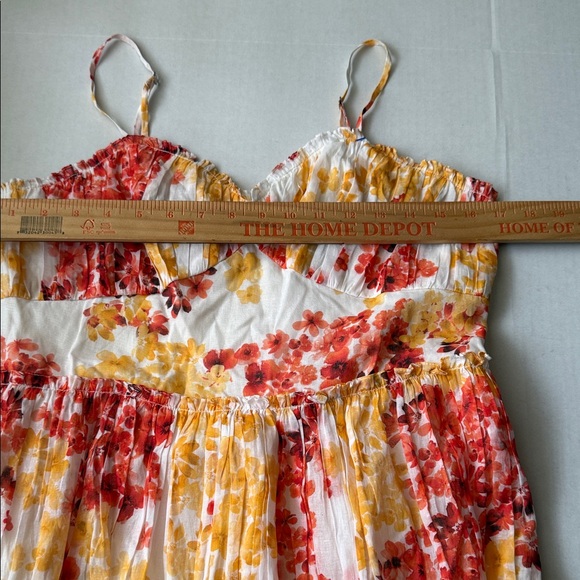 Anthropologie Red and Yellow Floral Maxi Dress - Picture 6 of 11
